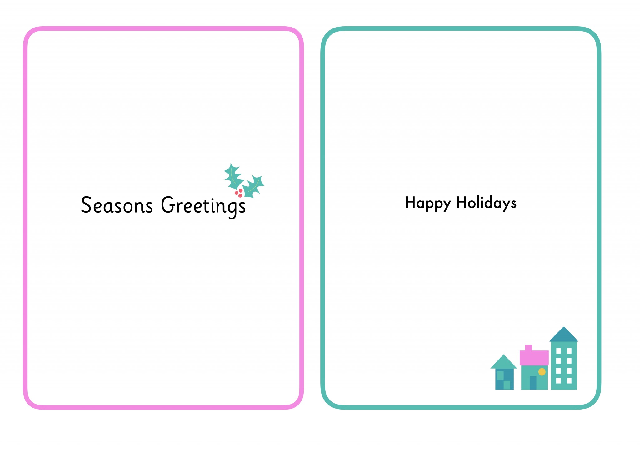 christmas card inserts with small images - printable teaching